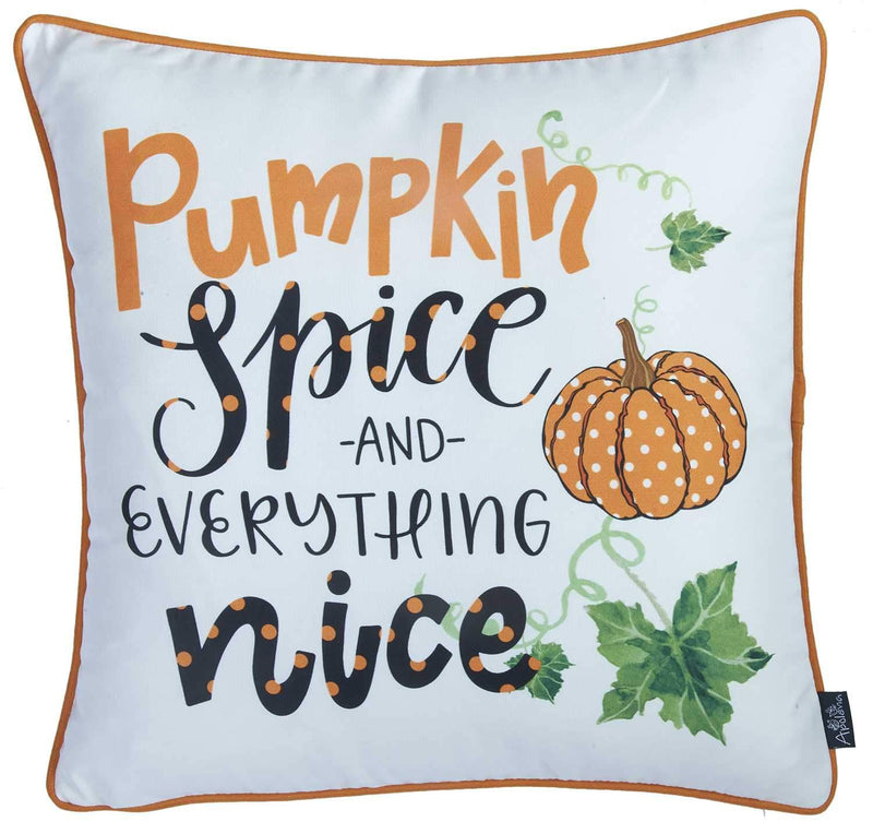 Body Pillow Covers - 18"x 18" Thanksgiving Pumpkin Quotes Decorative Throw Pillow Cover