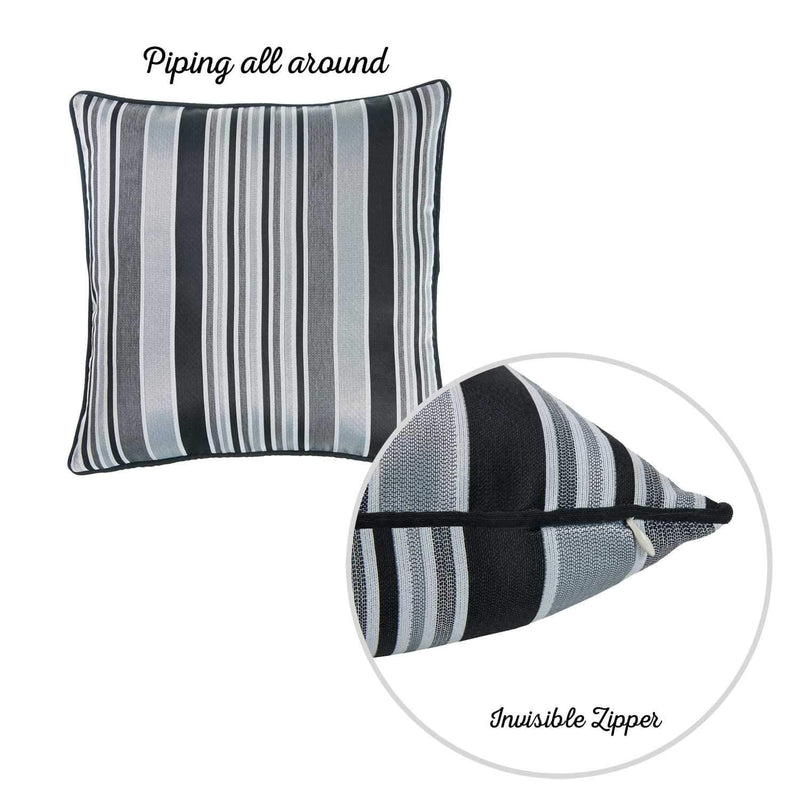 Body Pillow Covers - 17"x 17" Dark Jacquard Stripe Decorative Throw Pillow Cover