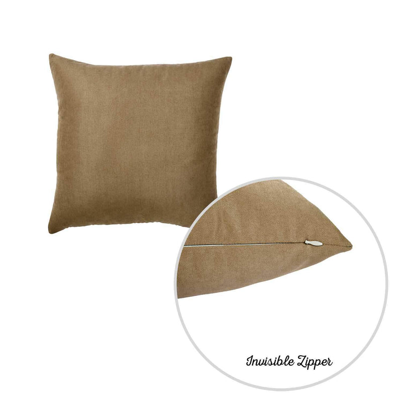 Christmas Pillow Covers - 18"x18" Brown Honey Totilla Decorative Throw Pillow Cover (2 pcs in set)
