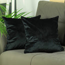 Black Throw Pillows - 18"x 18" Black Velvet Decorative Throw Pillow Cover (2 Pcs in set)