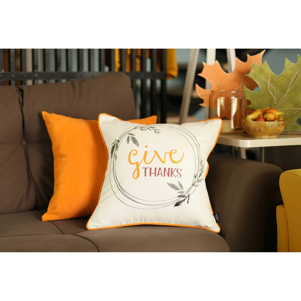 Throw Pillow Covers - 18"x 18" Thanksgiving Pie Printed Decorative Throw Pillow Cover