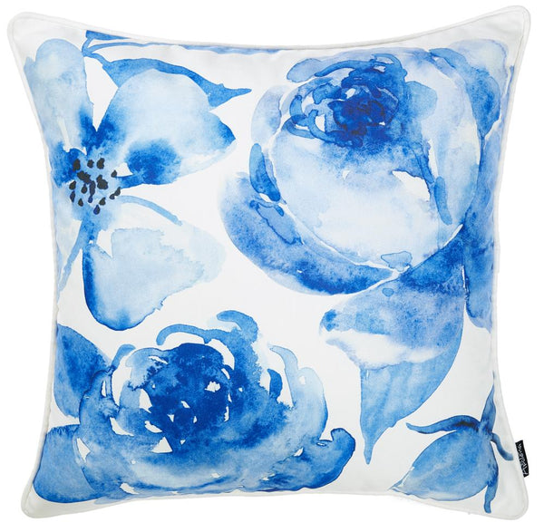 Throw Pillow Covers - 18"x 18" Blue Sky Petals Decorative Throw Pillow Cover Printed