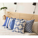 Pillow Covers - 18"x18" Blue Stripes Geometric Decorative Throw Pillow Cover