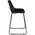 Leather Bar Stools - 18.5" x 15" 42" Leather and Iron Black Contemporary Bar Stool