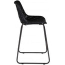 Leather Bar Stools - 18.5" x 15" 42" Leather and Iron Black Contemporary Bar Stool