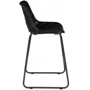 Leather Bar Stools - 18.5" x 15" 42" Leather and Iron Black Contemporary Bar Stool