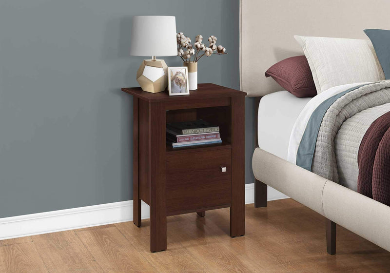 Accent Table with Storage - 14" x 17'.25" x 24'.25" Cherry, Particle Board, Storage - Accent Table