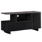 Black TV Stand - 15'.5" x 47'.25" x 23'.75" Black/Grey Top With Storage - Tv Stand