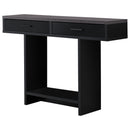 Accent Table with Storage - 12'.25" x 47'.25" x 32" Black/Grey With Drawers - Accent Table