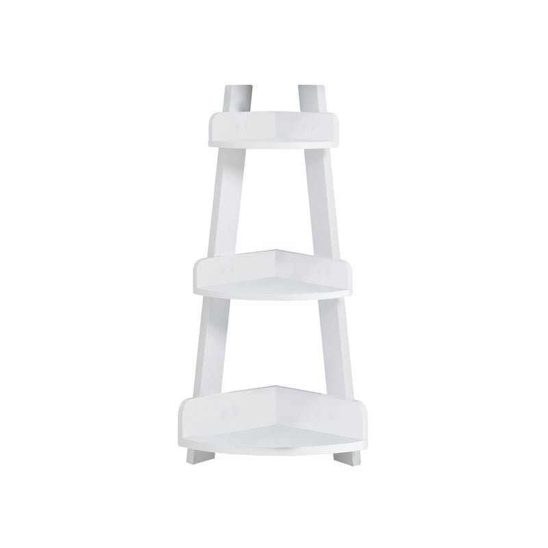 Corner Shelf Unit - 13" x 16" x 33'.25" White, Particle Board, Hollow-Core - Corner Shelf