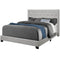 Queen Bed - 66'.5" x 87'.5" x 49'.75" Light Grey, Velvet With Chrome Trim - Queen Size Bed