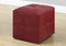 Leather Ottoman - 24" x 24" x 24" Red, Leather Look - Ottoman 2pcs Set