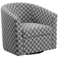 Grey Accent Chair - 28" x 30'.25" x 29'.5" Grey, Circular Fabric, Swivel - Accent Chair