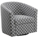 Grey Accent Chair - 28" x 30'.25" x 29'.5" Grey, Circular Fabric, Swivel - Accent Chair