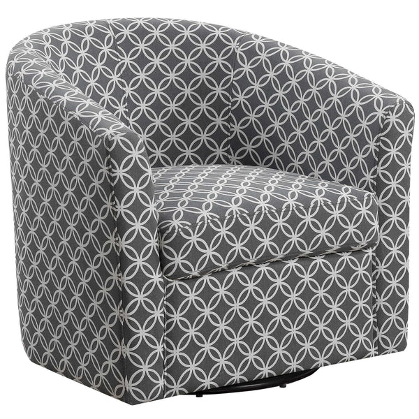 Grey Accent Chair - 28" x 30'.25" x 29'.5" Grey, Circular Fabric, Swivel - Accent Chair