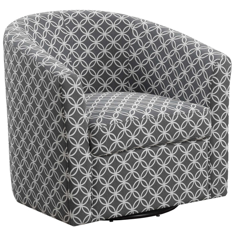 Grey Accent Chair - 28" x 30'.25" x 29'.5" Grey, Circular Fabric, Swivel - Accent Chair