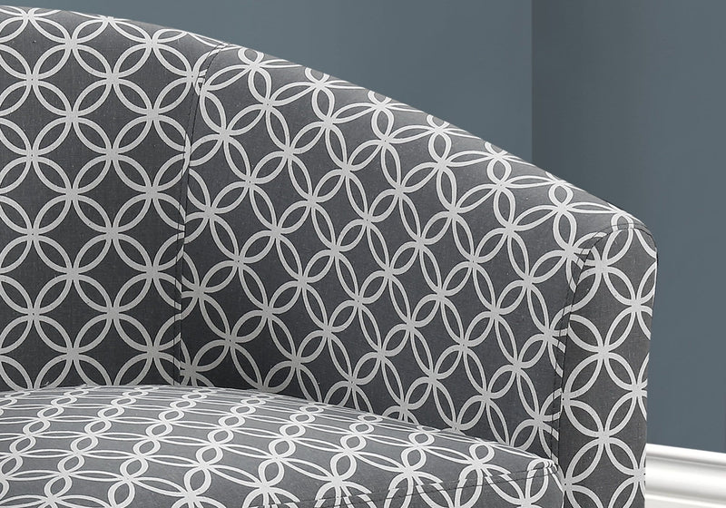 Grey Accent Chair - 28" x 30'.25" x 29'.5" Grey, Circular Fabric, Swivel - Accent Chair