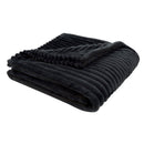 Couch Throws - 50" x 60" Black, Ultra Soft Ribbed Style - Throw