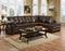 Sectional Sofa - 117" X 82" X 39" Cowboy Brown 83% Polyurethane/17% Bonded Leather 2 pc Sectional