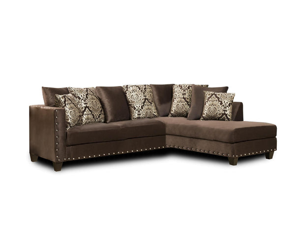 Sectionals For Sale - 190" X 77" X 37" Melon Chocolate 100% Polyester Sectional