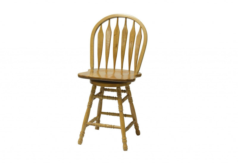 Wooden Bar Stools - 19" X 17" X 41.25" Harvest Oak Hardwood Barstool