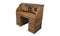 Wooden Desk - 54" X 28.5" X 44.5" Burnished Walnut Hardwood Deluxe Roll Top Desk Top