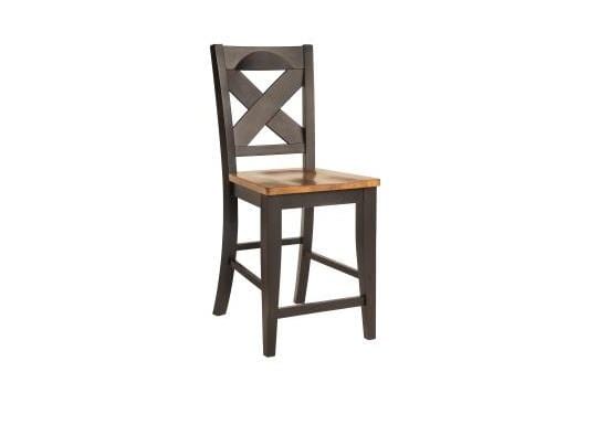 Wooden Bar Stools - 18.625" X 21.375" X 42" Harvest Black Hardwood Barstool