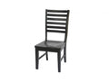 Floor Chair - 18" X 23" X 39" Black Hardwood Side Chair