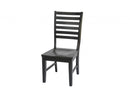 Floor Chair - 18" X 23" X 39" Black Hardwood Side Chair