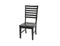 Floor Chair - 18" X 23" X 39" Black Hardwood Side Chair