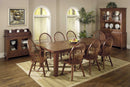 Modern Dining Table - 44" X 96" X 30" Tobacco Hardwood Extendable Dining Table with Leaf