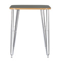 Rustic Table - 31.5" X 31.5" X 38.19" Gray Melamine over Particle Board Counter Table with Chrome legs