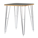 Rustic Table - 31.5" X 31.5" X 38.19" Gray Melamine over Particle Board Counter Table with Chrome legs