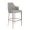 Cheap Bar Stools - 22.05" X 22.84" X 44.1" Gray Leatherette Bar Stool with Brushed Stainless Steel Legs