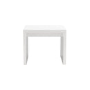 White Side Table - 23.63" X 23.63" X 20.08" High Gloss White Lacquered MDF Square Side Table