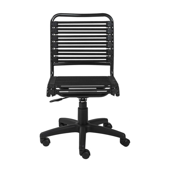 Best Office Chair - 18.12" X 24" X 37.21" Black Flat Bungie Cords Low Back Office Chair with Graphite Black Frame and Base