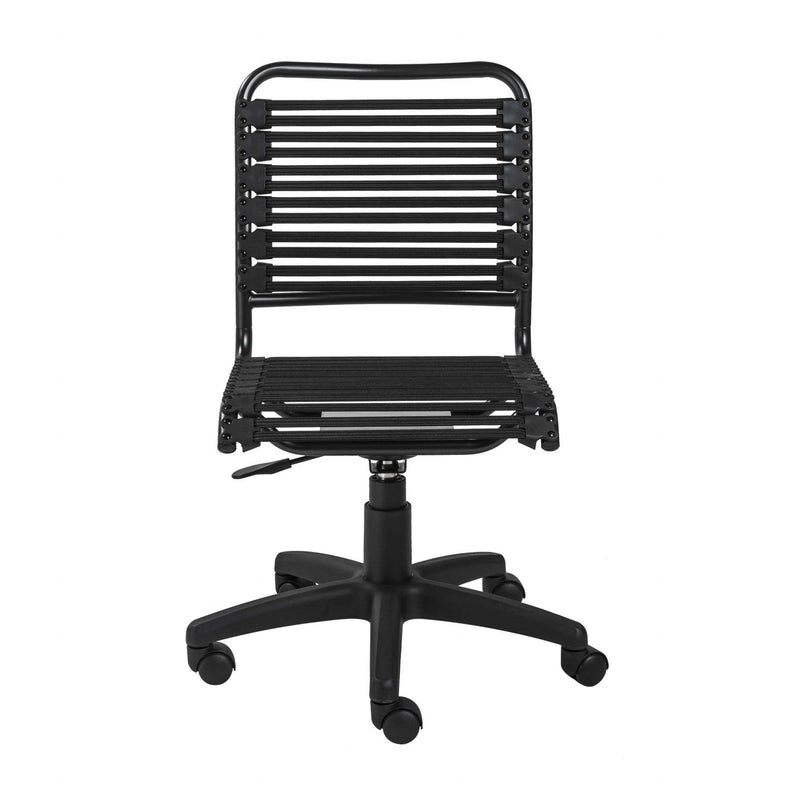 Best Office Chair - 18.12" X 24" X 37.21" Black Flat Bungie Cords Low Back Office Chair with Graphite Black Frame and Base