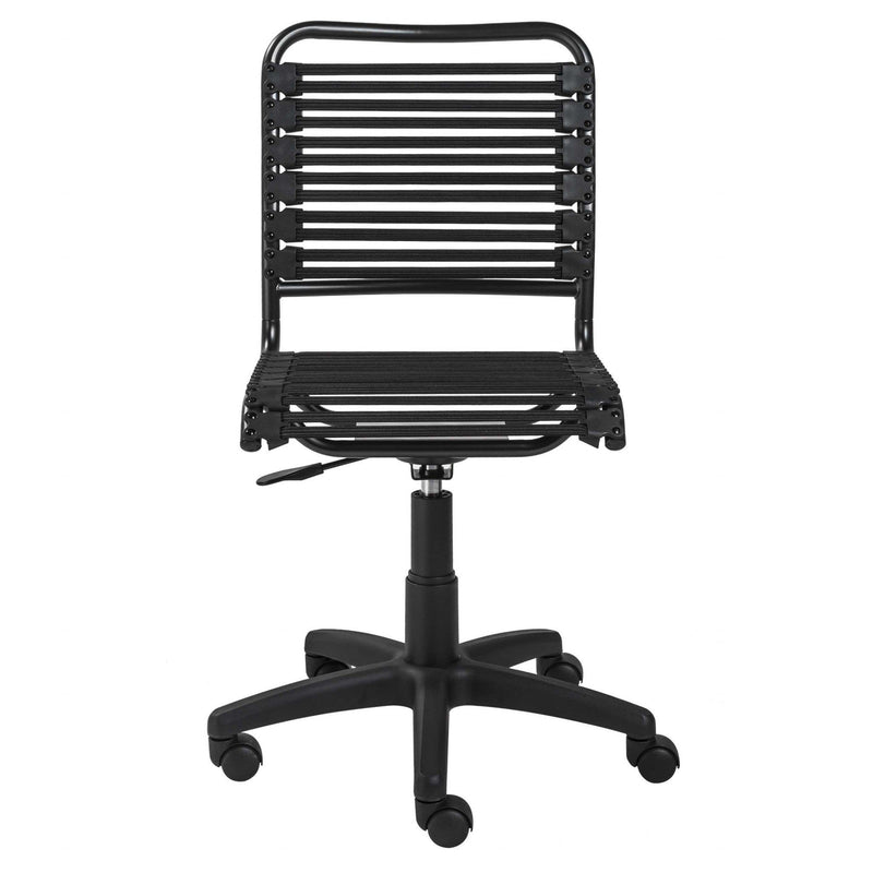 Best Office Chair - 18.12" X 24" X 37.21" Black Flat Bungie Cords Low Back Office Chair with Graphite Black Frame and Base
