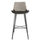 Cheap Bar Stools - 22.45" X 19.3" X 40.16" Light Gray Leatherette Bar Stool with Matte Black Legs