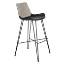 Cheap Bar Stools - 22.45" X 19.3" X 40.16" Light Gray Leatherette Bar Stool with Matte Black Legs