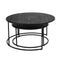 Marble Table - 31.5" X 31.5" X 15.75" Black Marble Nesting Table (Set of 2)