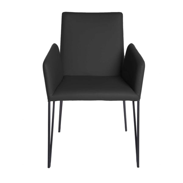 Armchairs and Accent Chairs - 22.45" X 23.04" X 35.63" Black Leatherette over Foam Arm Chair