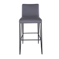 Bar Height Chairs - 18.51" X 18.71" X 39.77" Dark Gray Leatherette over Foam Bar Stool