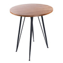 Bar Table - 35.44" X 35.44" X 41.15" American Walnut Veneer over MDF Round Bar Table with Black Powder Coated Steel Legs