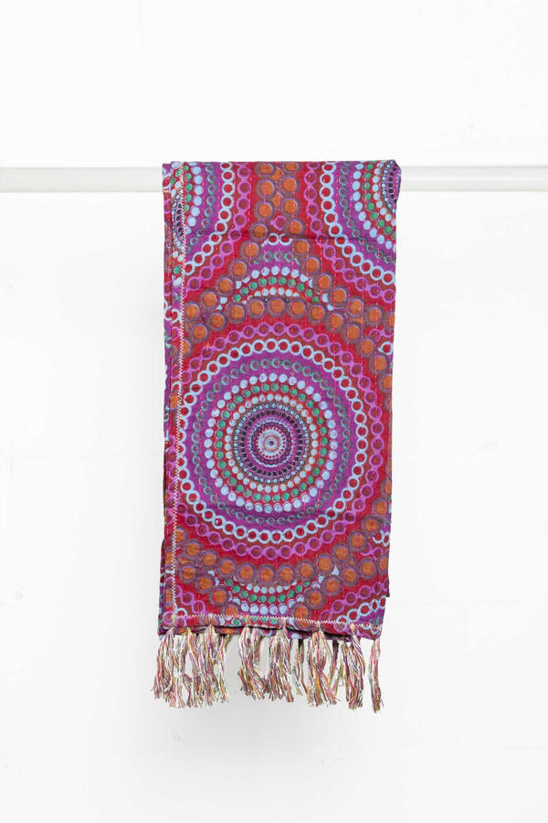 Winter Scarf - 18" x 72" Multi-colored Eclectic, Bohemian, Traditional - Scarf