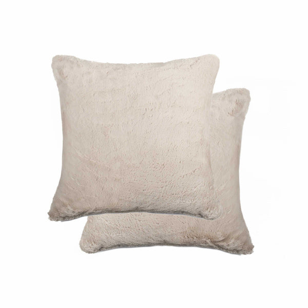 Down Pillows - 20" x 20" x 5" Acrylic Plush, Polyester, Polyfill Beige 2 Pack Pillow