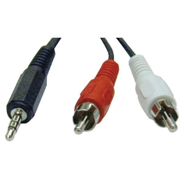 3.5mm Stereo to 2 RCA Audio Y-Splitter Adapter (12ft)-Cables, Connectors & Accessories-JadeMoghul Inc.