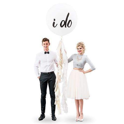 36" Jumbo White Round Wedding Balloon - "I do" (Pack of 1)-Wedding Reception Decorations-JadeMoghul Inc.