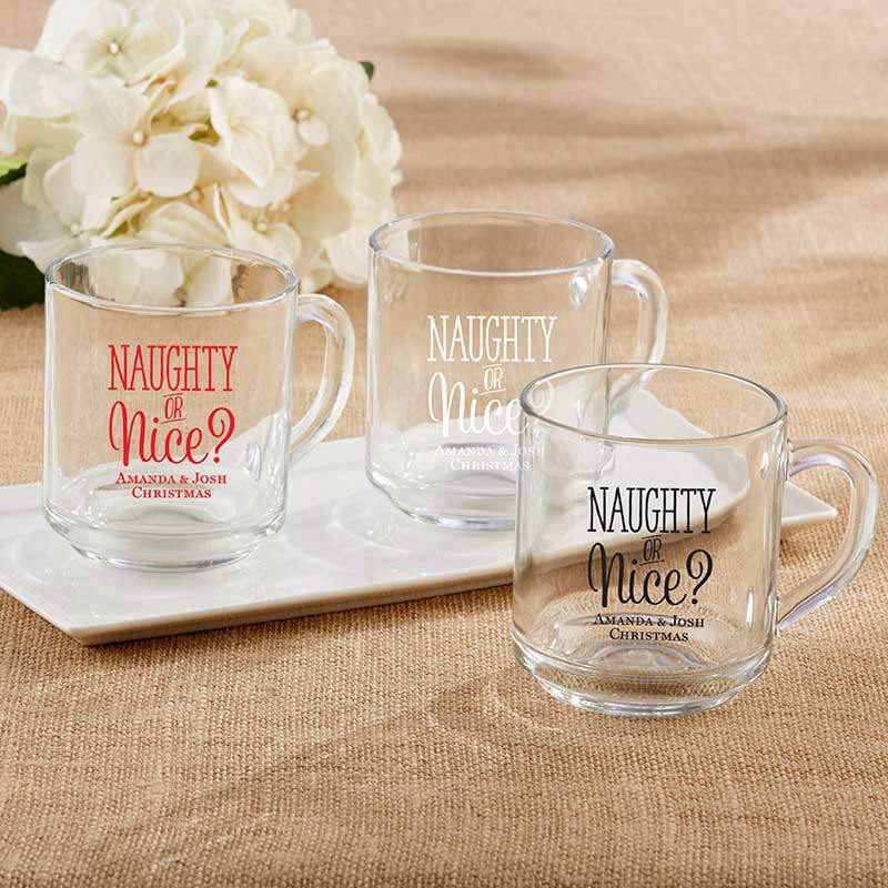36-Personalized 10 oz. Glasses Coffee Mugs - Naughty or Nice-Personalized Coasters-JadeMoghul Inc.