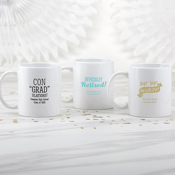 36-Personalized 11 oz. White Coffee Mugs - Celebration-Personalized Gifts By Type-JadeMoghul Inc.